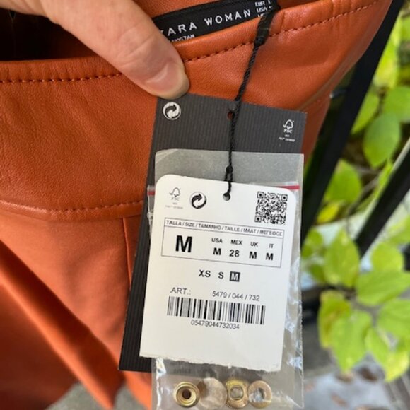 Zara 100% Sheep leather skirt, Sz M, BNWT - Picture 9 of 12